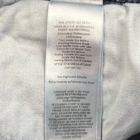 Current/Elliott Skinny Mid-Rise Raw Hem Distressed Jeans Sz: 25 - Picture 15 of 16